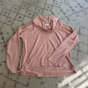 LOFT Pink Cowl Neck Long Sleeve Top